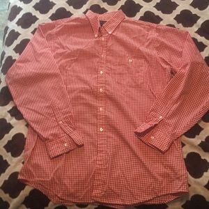 XL? Red/white gingham Orvis long-sleeved button up